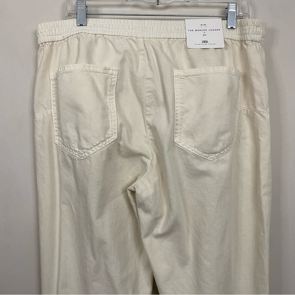 NWT Zara The Mercer Jogger 100% Cotton Jeans in Ecru Cream size XXL - Picture 10 of 16